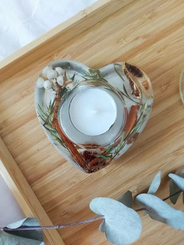 Floral Resin Tealight Candle Holder