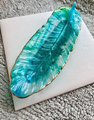 Resin Feather Tray